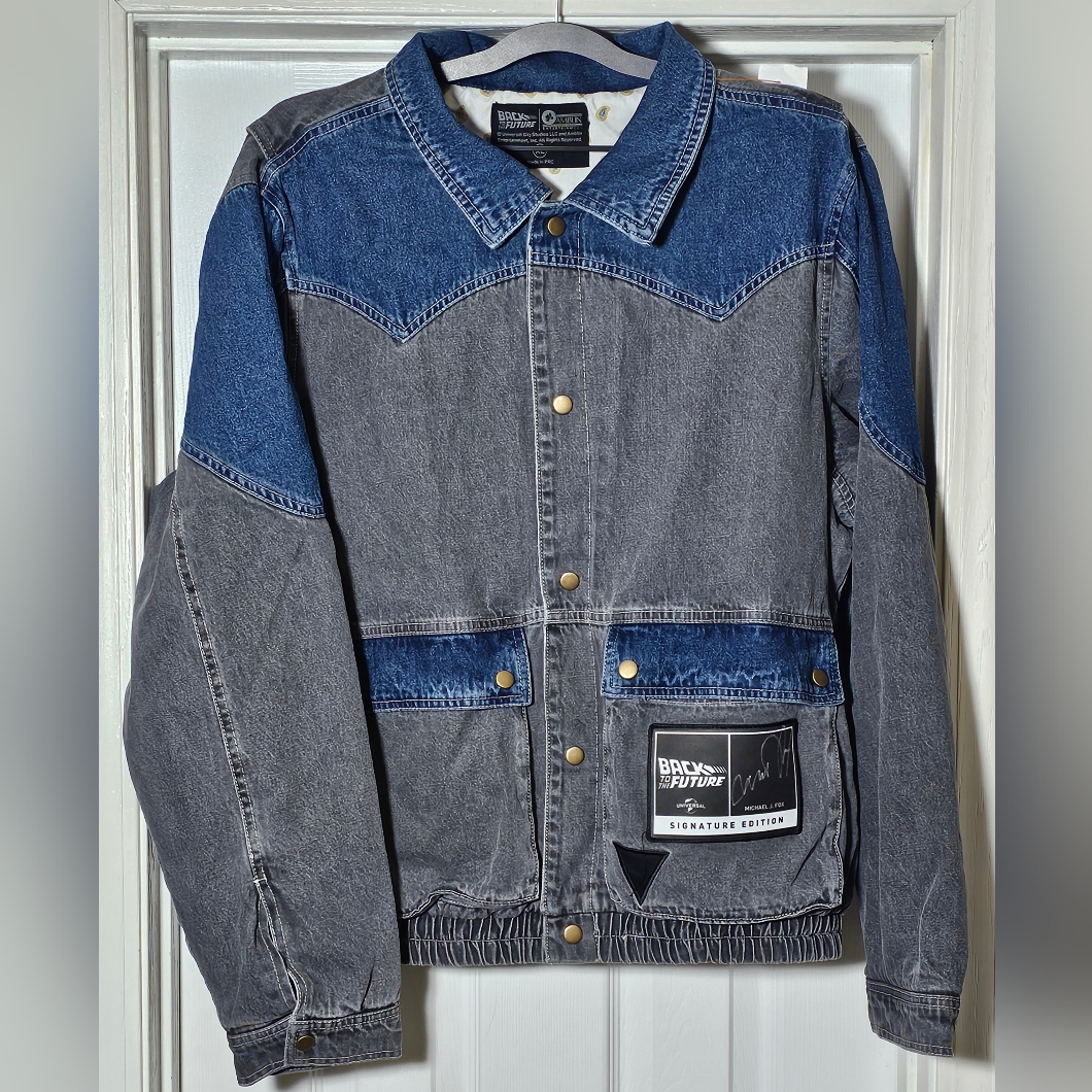 Autographed Back To The Future Michael J Fox Denim Jacket Xl Marty Mcfly Bttf